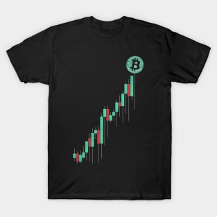 Vintage Stock Chart Bitcoin BTC Coin To The Moon Trading Hodl Crypto Token Cryptocurrency Blockchain Wallet Birthday Gift For Men Women Kids T-Shirt